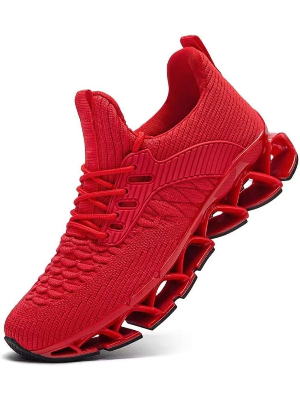 Men's Red Comfort Non Slip Work Sport Athletic Trainer Slip on Walking Sneaker